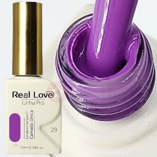 Esmalte em gel Lilás Violeta 29 Linha PRO Real Love para unhas