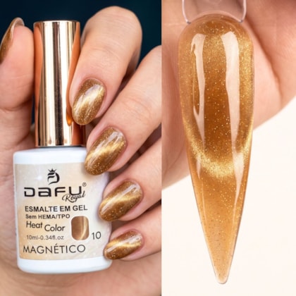 Esmalte em gel Magnético Caramelo Heat Color 10 10ml Dafu