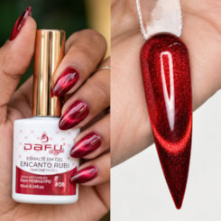 Esmalte em gel Magnético Vermelho Encanto Rubi 08 10ml Dafu