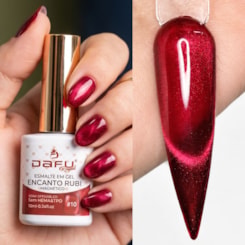 Esmalte em gel Magnético Vermelho Rosado Encanto Rubi  10 10ml Dafu