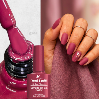 Esmalte em gel Malva Fechado Real Love Linha Classic 8ml 041