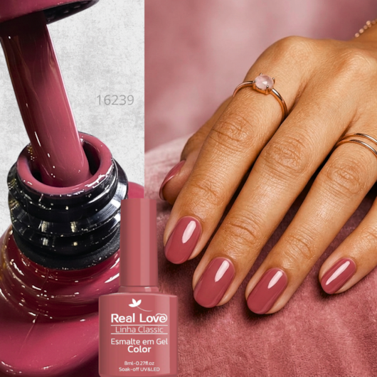 Esmalte em gel Malva Real Love Linha Classic 8ml 040 para unhas