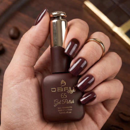 Esmalte em gel Marrom 65 Dafu 12ml Infinito Glow para unhas