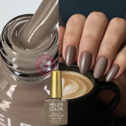 Esmalte em gel marrom acinzentado over the Taupe Helen Color  Soak Off