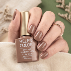 Esmalte em gel marrom acinzentado over the Taupe Helen Color Soak Off Esmalte em gel marrom acinzentado over the Taupe Helen Color Soak Off