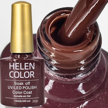 Esmalte em gel Marrom Avermelhado Soak Off Helen Color 269