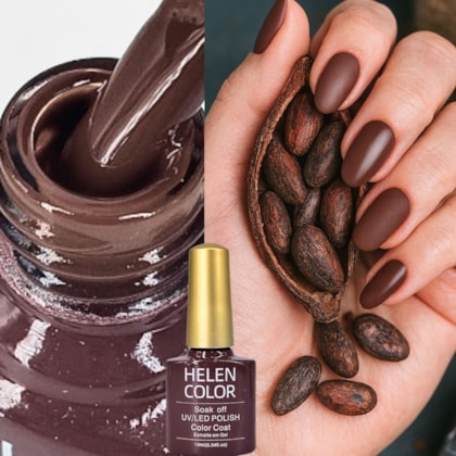 Esmalte em gel Marrom Cacau Helen Color Soak Off