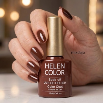 Esmalte em gel Marrom Cacau Helen Color Soak Off