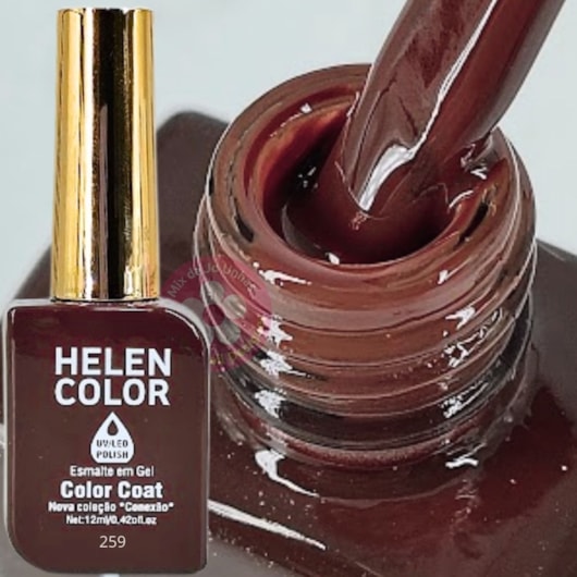 Esmalte em gel Marrom Café 259 Conexão Helen Color para unhas