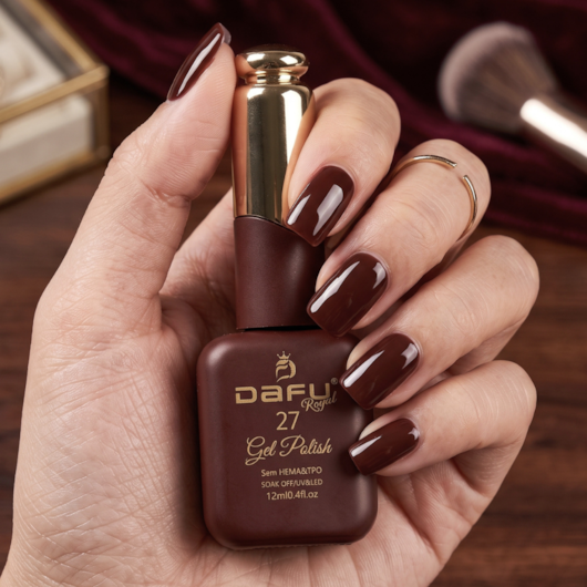 Esmalte em gel Marrom Café 27 Dafu 12ml Infinito Glow para unhas