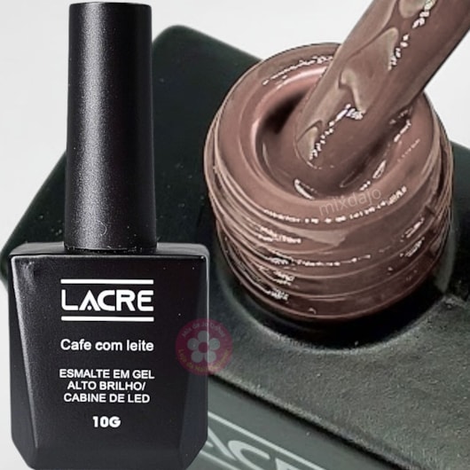 Esmalte em gel Marrom Café com leite Lacre 10g para unhas