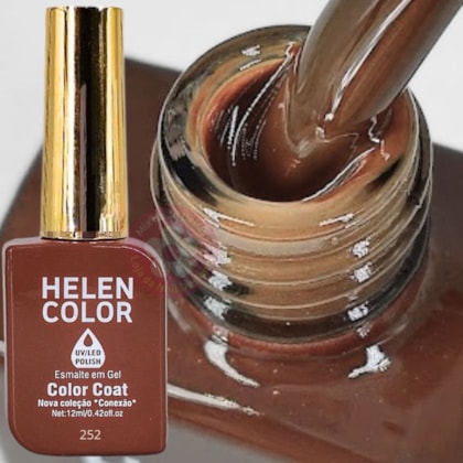 Esmalte em gel Marrom Chocolate ao leite 252 Conexão Helen Color