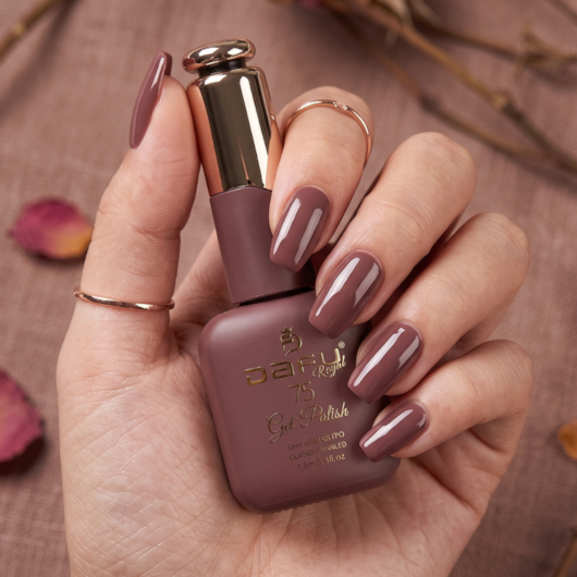 Esmalte em gel Marrom Chocolate ao Leite 75 Dafu 12ml Infinito Glow para unhas