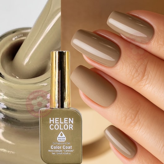 Esmalte em gel Marrom chocolate ao leite Helen Color 12ml Conexão 251 para unhas