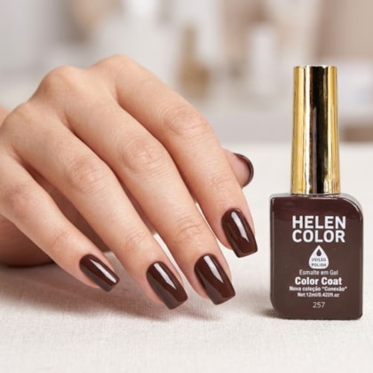 Esmalte em gel Marrom Chocolate Helen Color 12ml Conexão 257