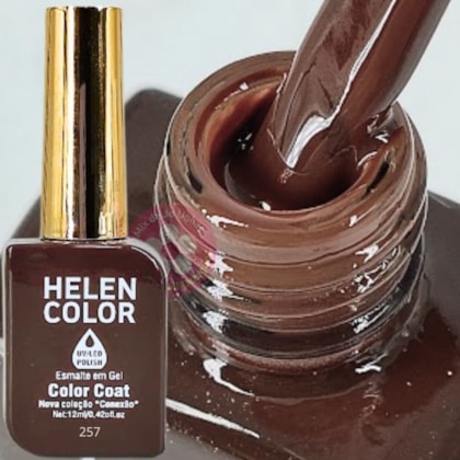 Esmalte em gel Marrom Chocolate Helen Color 12ml Conexão 257