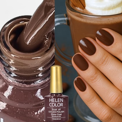 Esmalte em gel Marrom chocolate quente Helen Color Soak Off