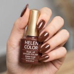 Esmalte em gel Marrom chocolate quente Helen Color Soak Off Esmalte em gel Marrom chocolate quente Helen Color Soak Off