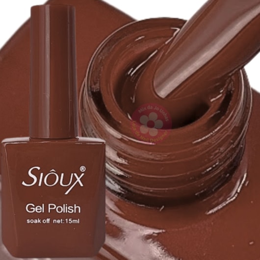 Esmalte em gel marrom chocolate Sioux 16 para unhas