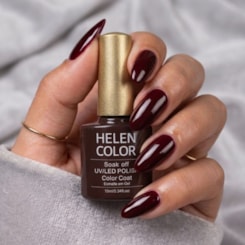Esmalte em gel marrom com fundo vinho Soak Off Helen Color 270 Esmalte em gel marrom com fundo vinho Soak Off Helen Color 270