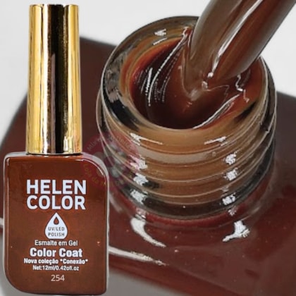 Esmalte em gel Marrom doce de leite Helen Color 12ml Conexão 254