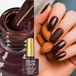 Esmalte em gel marrom escuro 270 Soak Off Helen Color Esmalte em gel marrom escuro 270 Soak Off Helen Color