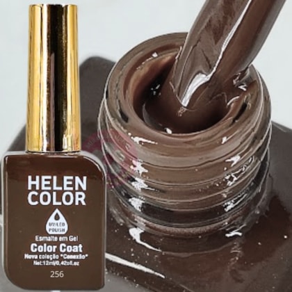 Esmalte em gel Marrom Escuro Helen Color 12ml Conexão 256