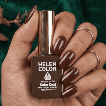 Esmalte em gel Marrom Escuro Helen Color 12ml Conexão 256