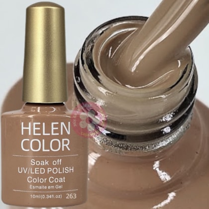 Esmalte em gel Marrom Mocha 263 Soak Off Helen Color