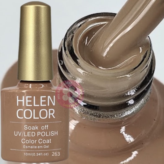 Esmalte em gel Marrom Mocha 263 Soak Off Helen Color | Mix da Jo