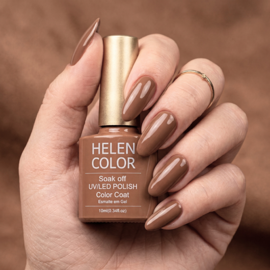 Esmalte em gel Marrom Mocha 263 Soak Off Helen Color para unhas
