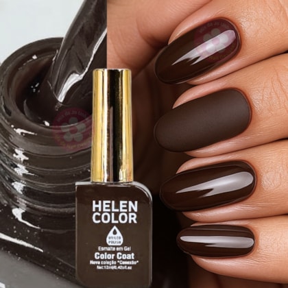 Esmalte em gel marrom quase preto 260 Conexão Helen Color