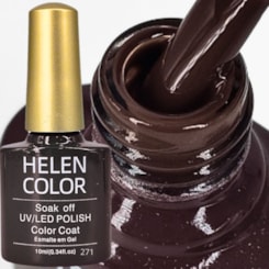 Esmalte em gel marrom quase preto 271 Soak Off Helen Color