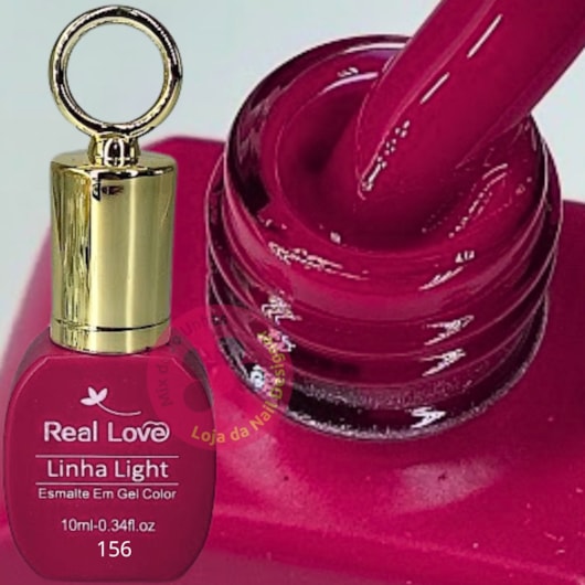 Esmalte em gel Marsala aberto 156 10ml Real Love Chaveirinho para unhas