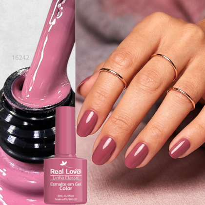 Esmalte em gel Nude Fechado Real Love Linha Classic 8ml 018