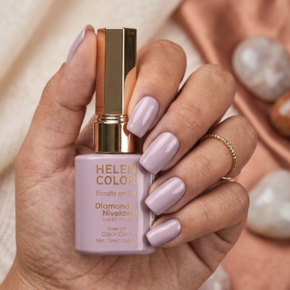 Esmalte em gel Nude lilás Helen Color 15ml Diamond 50