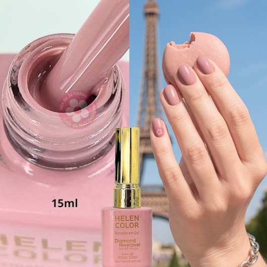 Esmalte em gel Nude perfeiro Diamond 15ml Helen Color para unhas