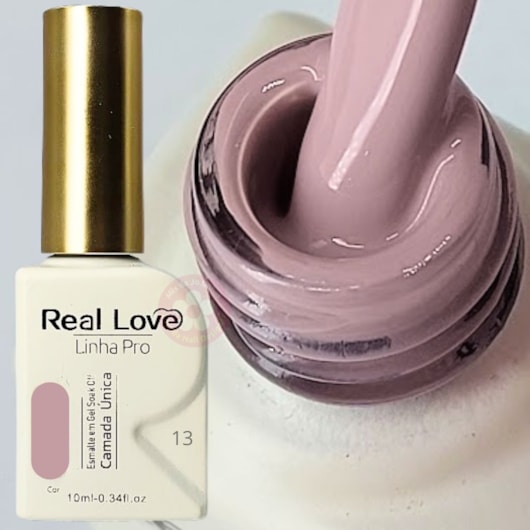 Esmalte em gel nude perfeito 13 Linha PRO Real Love para unhas