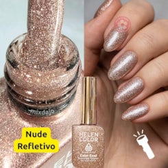 Esmalte em gel Nude refletivo glitter Helen Color 12ml Conexão 38 Esmalte em gel Nude refletivo glitter Helen Color 12ml Conexão 38