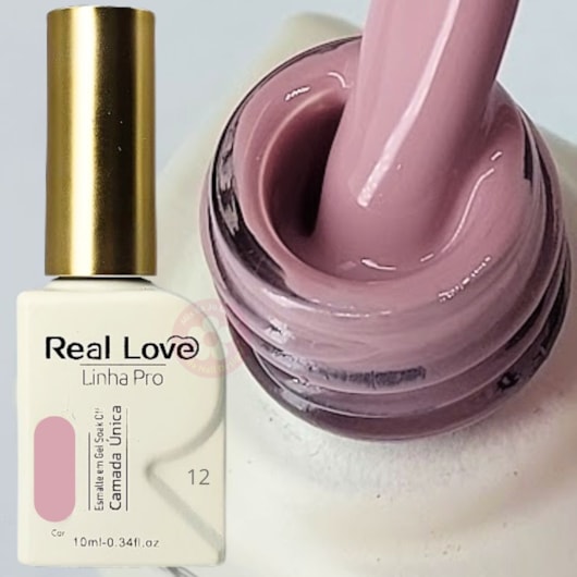 Esmalte em gel Nude rose 12 Linha PRO Real Love para unhas