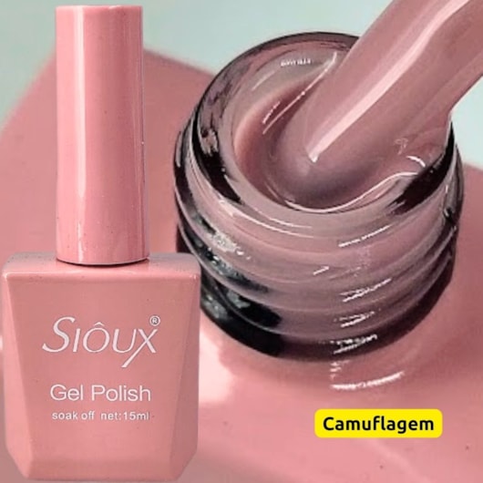 Esmalte em gel Nude Rose Camuflagem 04 Sioux 15ml para unhas