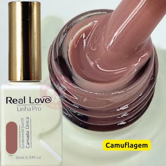 Esmalte em gel Nude Rosé Camuflagem Linha PRO Real Love para unhas