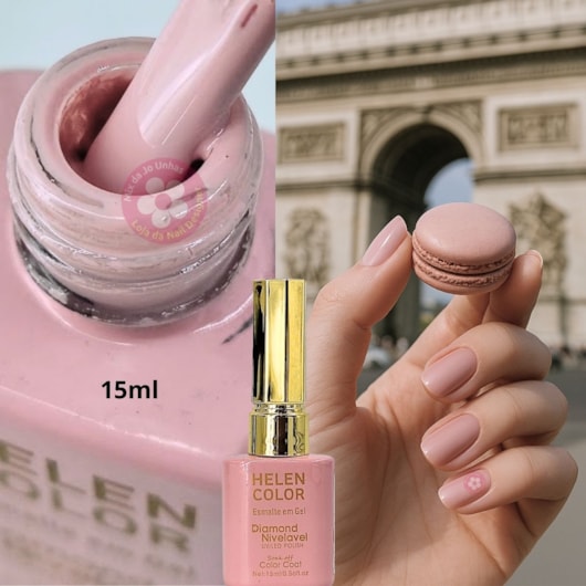 Esmalte em gel Nude Rose Helen Color 15ml Diamond 07 para unhas