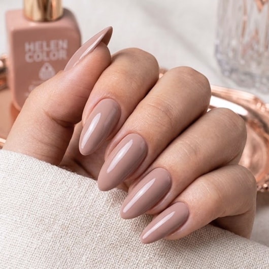Esmalte em gel Nude sem rosa Helen Color 12ml Conexão para unhas