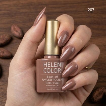 Esmalte em gel Nude Taupe Helen Color Soak Off 10ml 207