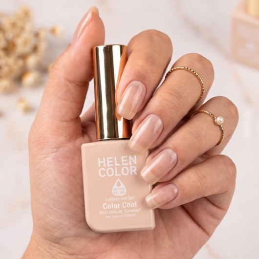 Esmalte em gel Off White Camuflagem nude Helen Color 12ml Conexão 202 para unhas