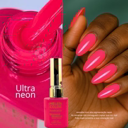 Esmalte em gel Pink Neon Ultra forte Verão 25 Diamond 15ml Helen Color