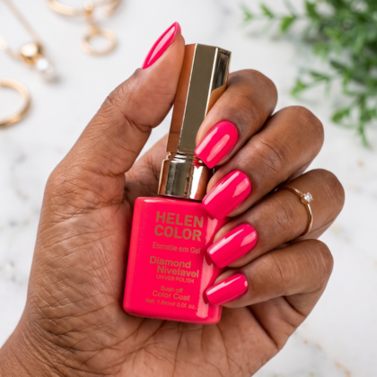 Esmalte em gel Pink Neon Verão Helen Color 15ml Diamond 25