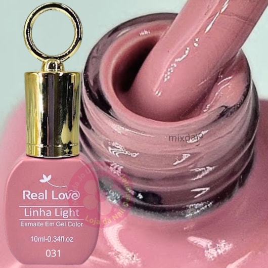 Esmalte em gel Pink nude 31 10ml Real Love Chaveirinho para unhas