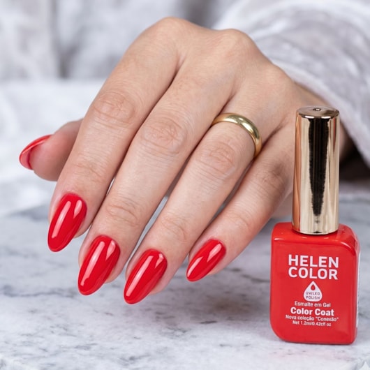 Esmalte em gel Pomodoro Laranja avermelhado Helen Color 12ml Conexão 109 para unhas